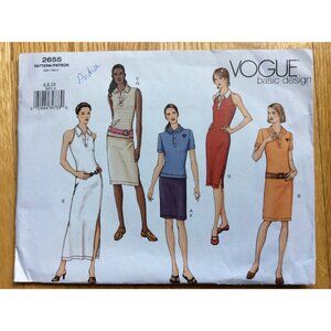 Misses Dress Top Skirt Pattern Vogue Basic Design 2655 Size 6 8 10 UNCUT
